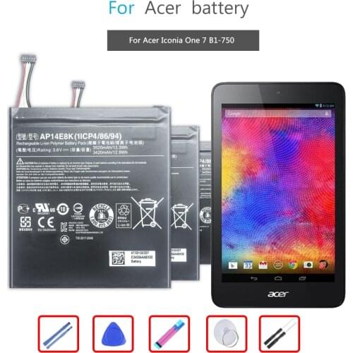 Mobile Phone Battery For Acer Iconia One 7 B1-750 Replacement Battery AP14E8K 3520mAh