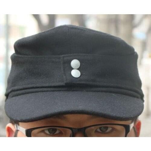 MENS WWII GERMAN ARMY WH ELITE SOLDIER M43 WOOL PANZER FIELD CAP BLACK IN SIZES Reproduction Military WW2