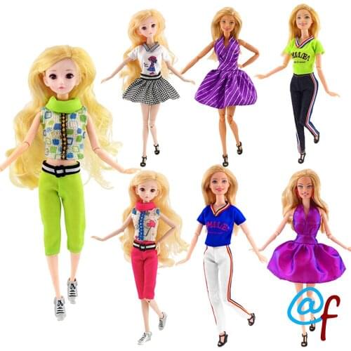 N-6 1-set Doll Clothes Girl DIY for 1/6 OOAK Beauty Dolls Dress A Brand Head As Gift If 3sets or More