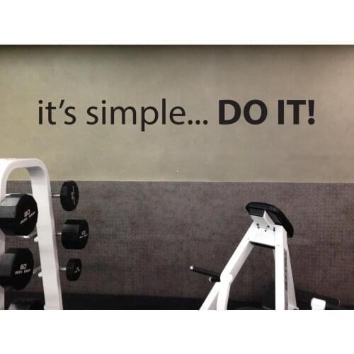 Fitness Center Gym Motivation Wall Decal Quote, its simple... DO IT! Boys Girls Bedroom Inspiring Words Wall Vinyl Sticker P339