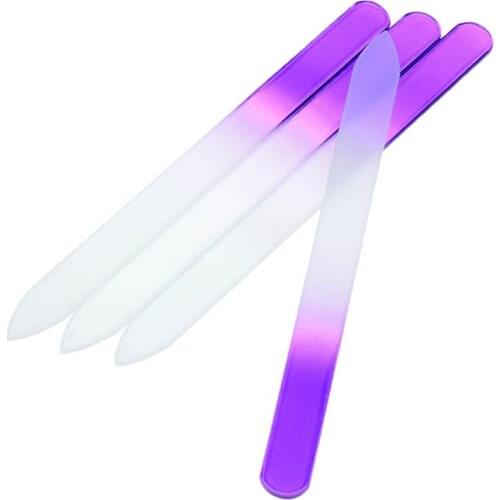 Nail Art Decorations Tool 4PCS/Lot Purple Nail Files Durable Crystal Glass File Buffer Manicure Device