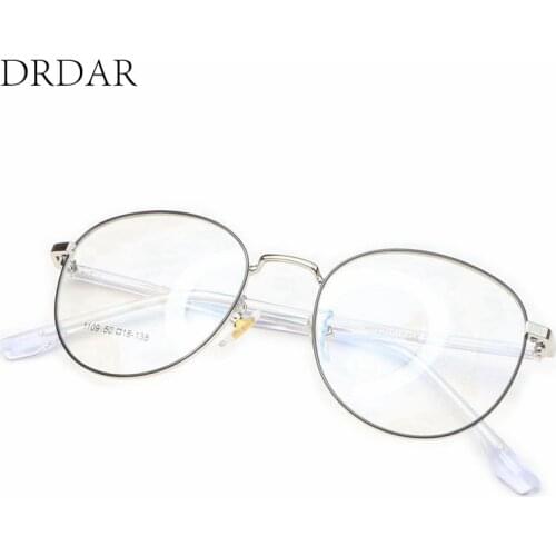 2020 new metal Retro style Eyeglasses Frames Womens Men Unisex Can install myopic lenses Optical frame Black silver