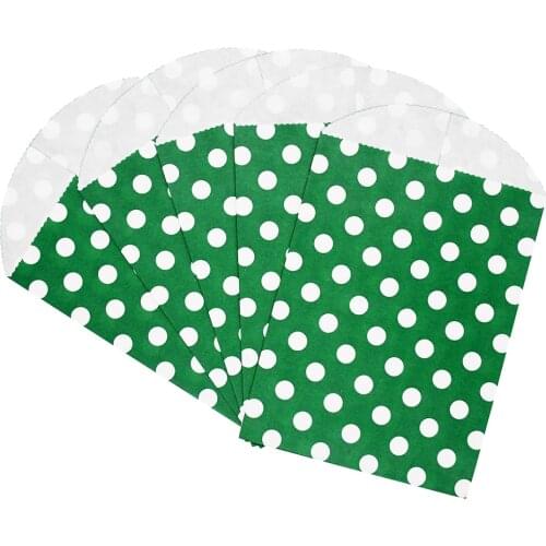 Kraft Paper Bag Candy Biscuit Popcorn Bags Brown White Wave Dot Packing Pouch Pastry Tool Wrapping Wedding Party Supplies