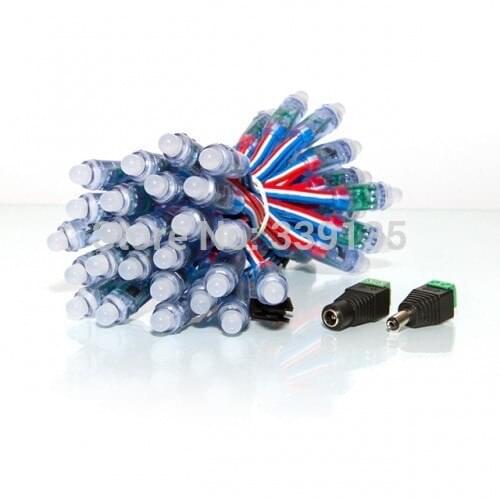 Full color smart rgb led pixel ws2811 12mm node digital light,Round shape,50pcs/string,Waterproof IP68,DC5V input