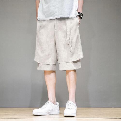 Casual Shorts Mens Korean Fashion Loose Shorts Mens Hawaiian Shorts Mens Streetwear Wide-leg Straight Five-point Pants Men