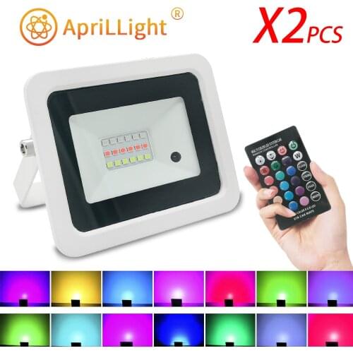 2pcs Led RGB Flood Light 50W 100W IP68 Outdoor Spotlight AC 220V/110V RGB Reflector Projector Lamp With Color Remote Controller
