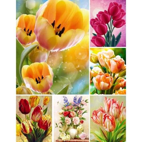 Sale 5D DIY Diamond Painting Flowers Cross Stitch Kit Full Drill Embroidery Mosaic Flower Art Picture of Rhinestones Decor Gift