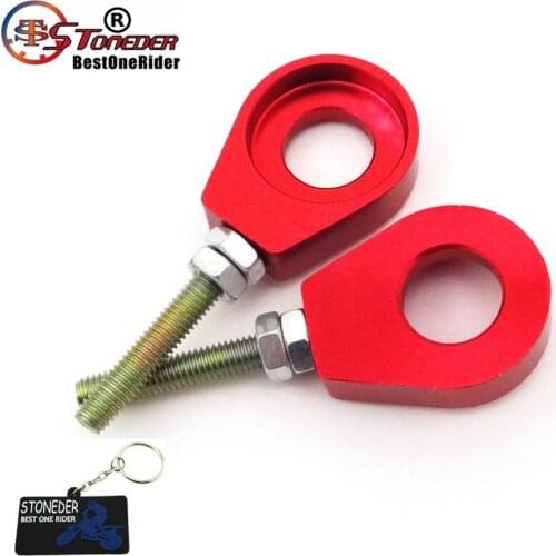 STONEDER CNC Aluminum 15mm Axle Chain Tensioner Adjuster For Chinese Pit Dirt Bike Motorcycle Motocross Red