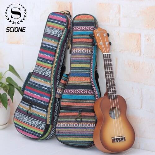 Scione 21/23/26 Inch Ukulele Plus Cotton Backpack Ukulele Thick Ethnic-Style Piano Sets Guitar Accessories