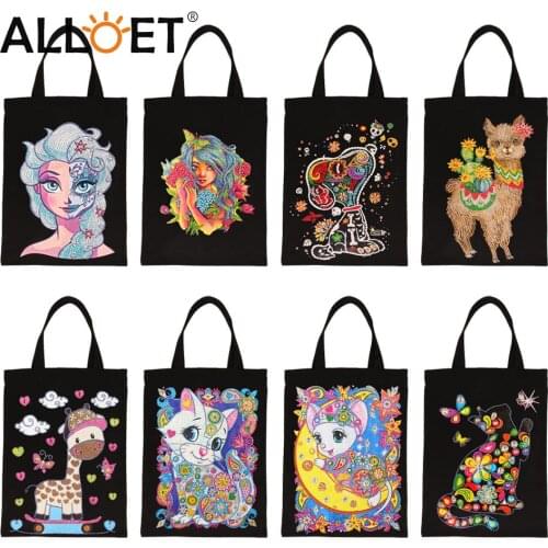 DIY Diamond Painting Bag Eco-friendly Canvas Handbag Gift Craft Home Kids Shopping Storage Organizer Bag Foldable Home Decoratio