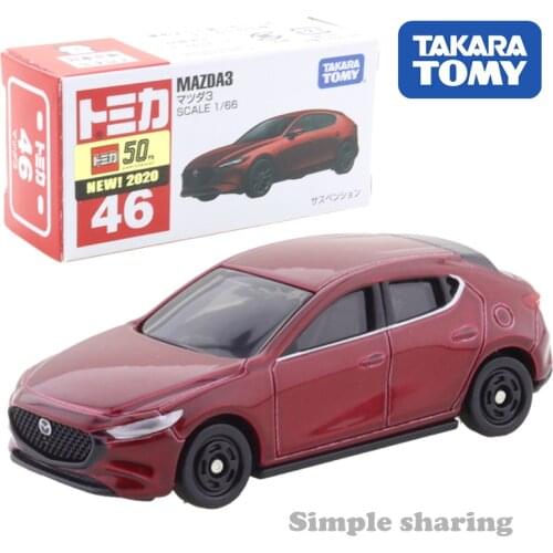 Takara Tomy Tomica No.46 Mazda 3 Scale 1 : 66 Car Hot Pop Kids Toys Motor Vehicle Diecast Metal Model Collectibles New