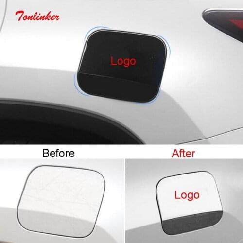 Tonlinker Exterior Tank Cover Case Stickers for Lexus RX200t 300 450h 2016-19 Car Styling 1 PCS Stainless steel Cover sticker