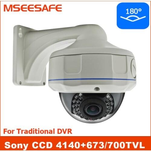 Mseesafe Traditional Coxial Cable BNC Sony CCD 180 Degree Fisheye OSD Menu CCTV Camera Outside Waterproof Security Surveillance