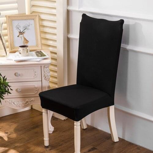 Solid Chair Cover Stretch Elastic Slipcovers Spandex Machine Washable Chair Seat Cover For Hotel Dining Home Decoration