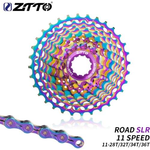 ZTTO COLORFUL SLR CNC Road Bike 11 Speed 11-28/32/34/36T Bicycle Cassette Gravel Bike Ultralight Freewheel 22s Flywheel Sprocket