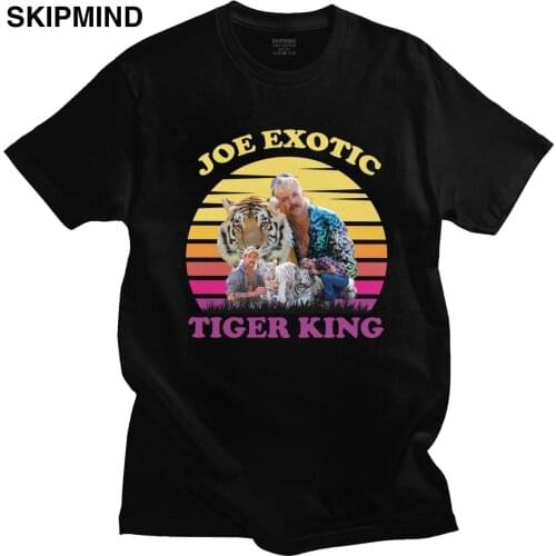 Vintage Joe Exotic T Shirt for Men Pre-shrunk Cotton Tiger King T-shirt Election For President Big Cats Tee Short Sleeve Tshirt