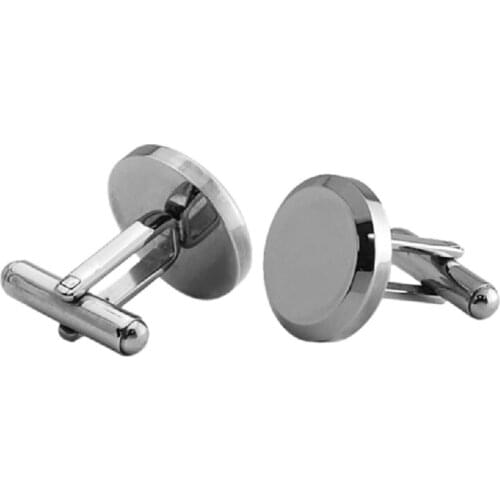 Wollet Jewelry personalise Round Cufflinks for Men Mens Shirt Simple Links Business Wedding Gifts 316L Stainless Steel