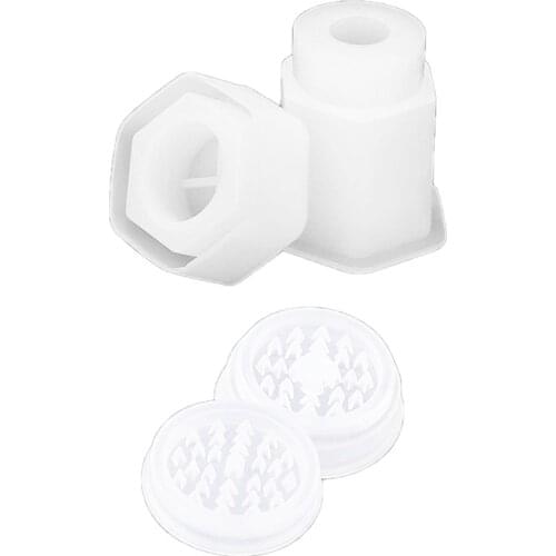 Hexagon Jar and Spice Mill Grinder Casting Silicone Mold for DIY Herb Crusher,Jewelry Container Storage Box Spice Bottle