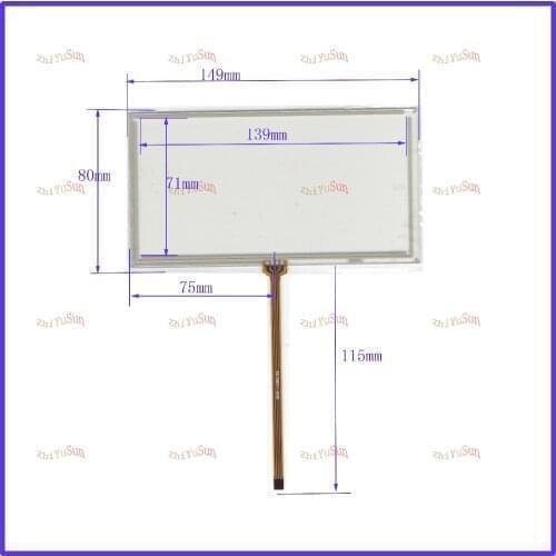 ZhiYuSun 149*80 NEW 6 inch 149mm*80mm 4 wire Universal LCD Touch Screen Panel Digitizer CAR GPS