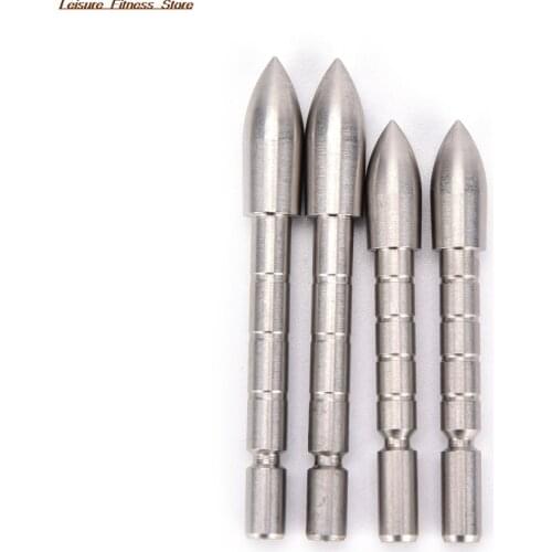 1Pc 80 100 Grain Stainless Steel Bullet Point Tip For ID 4.2 mm Arrow Shaft Accessories Archery Bow Hunting