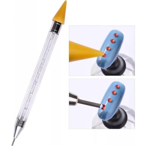 1 Pc Dual-ended Wax Pencil Crystal Nail Rhinestone Studs Picker Nail Dotting Pen Beads Handle Manicure Nail Art Tools