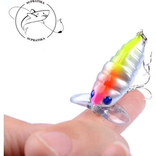 1Pcs Floating Insect Fishing Lure Baits 4cm/4.4g Lifelike Crankbait Popper Artificial Hard Isca Jerkbaits Wobblers for Fishing