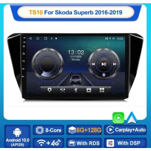 MEKEDE 6+128G For Skoda Superb 3 2016-2019 Car Radio Multimedia Video Player Navigation stereo GPS Android 10 No 2din 2 din dvd
