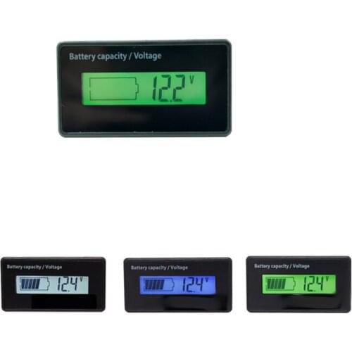 12V 24V 36V 48V DC6-63V Battery Capacity Indicator Power Voltmeter LCD Power Meter