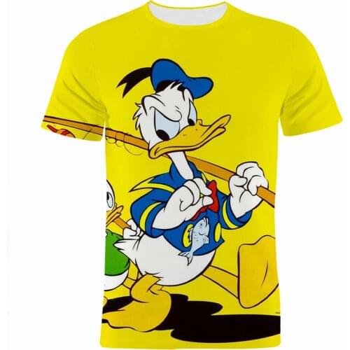 Boy Girl Kids T-shirts Disney Donald Duck Cartoon Anime 3D Print Women Clothing Oversized Harajuku Men Tee Shirt Tops