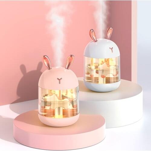 ELOOLE Cute Antler USB Air Humidifier Aromatherapy Oil Diffuser With Night Light Two Modes Nanometer Spray For Home Car Desktop