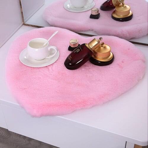 Area Rugs Carpet For Living Room Home Bath Bedroom Hairy Fluffy Anti-Skid Floor Mats Pink Love Heart Plush Soft Woolen blanket
