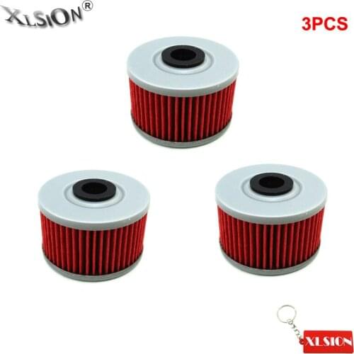 XLSION 3Pcs Oil Filters For Kawasaki KLX140L KLX110L KLX125 Honda TRX200D TRX250X TRX300 TRX350 TRX420 TRX450 TRX500
