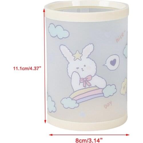 Cute Barrel-shaped Pen Holder Personalized DIY Cylinder Table Pen Holder Cartoon Decorative Pen Holder Gift for Children