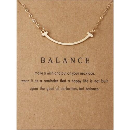 Fashion Jewelry Smile Face Balance Card Pendant Necklace For Women