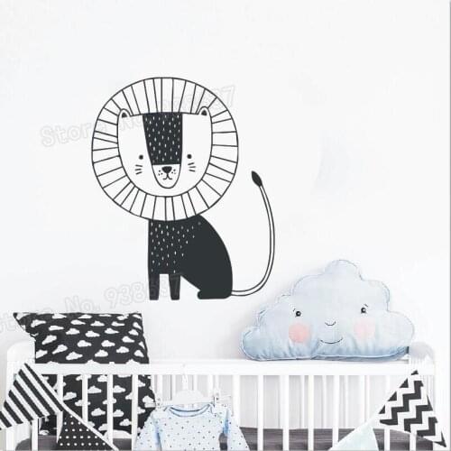 Jungle Animal Lion Wall Art Stickers Cute Nursery Vinyl Wall Decal Removable Decoration Mural Kids Bedroom Sticker Decals SA958