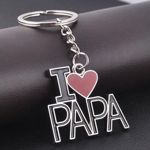 Fathers Day Gifts I Love Dad Keychain Personality Metal Love PAPA Father Festival