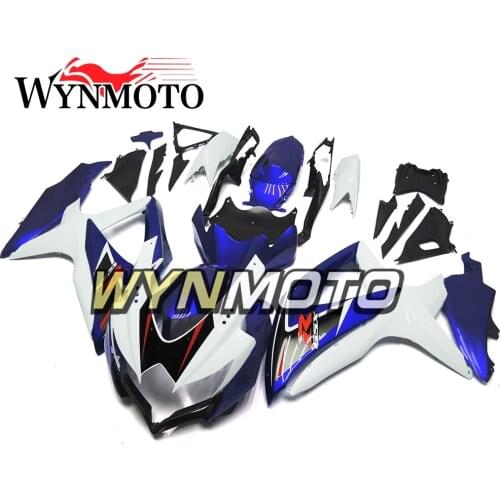 Complete Fairings Kit For GSXR600 750 2008-2010 08 09 10 Injection ABS Plastics Fairings Bodywork New White Blue Cowlings Panels