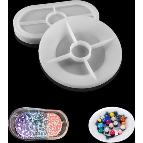 1pcs Transparent Round Oval Dish Plate Silicone Mold Trinket Storage Tray UV Epoxy Resin Mold For DIY Jewelry Making Accessories
