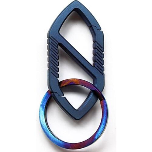 EDC Buckle Outdoor Tools Double-buckle Titanium Alloy Hanging Flashlight Buckles Titanium Car Key Chain