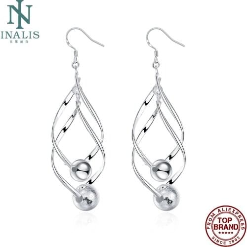 INALIS Earrings For Women Fashion Design Eardrop Silvering Earrings Romantic Anniversary Fine Jewelry Trend Gift 2021 Hot Sale