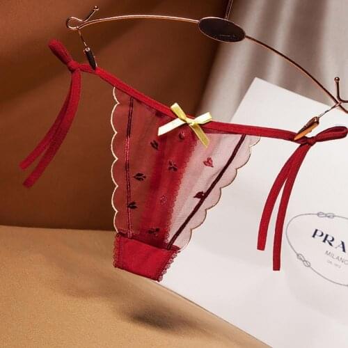 G-string Intimates Seamless Underwear Ladies Slim Sexy Bandage Panties Womens Fashion Bowknot Lace Crotch Thongs Briefs Shorts