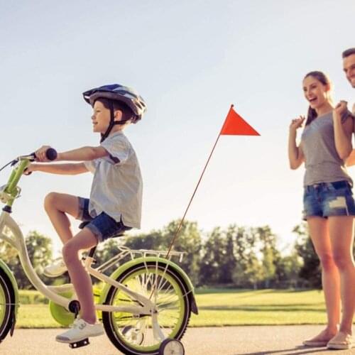 1.2m Bicycle Safety Flag Banner with Mounting Bracket Triangular Children Bike Biking Portable Dustproof Cycling Parts