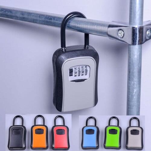 ORIA 4 Digit Combination Durable Door Key Key Storage Lock Box Padlock for Door Hotel School Cabinet Hang Keys Holder