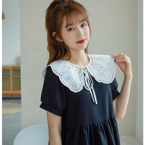 Ladies Hollow Embroidery Lace Fake Collars for Women Shirt Detachable Collars Shawl Blouse Decorative False Collar Nep Kraagie