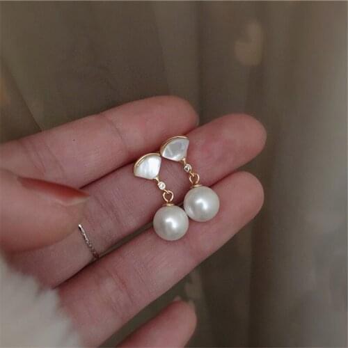 925 Sterling Silver Shell Geometric Charm Stud Earring For Women Girls Jewelry Pendientes Accessories eh1165