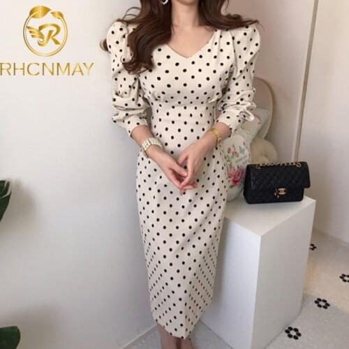 New French style Spring Autumn Women Casual Polka Dot Print A-Line Party Corduroy Dresses Eleagnt lace-up Slim Dress Fashion