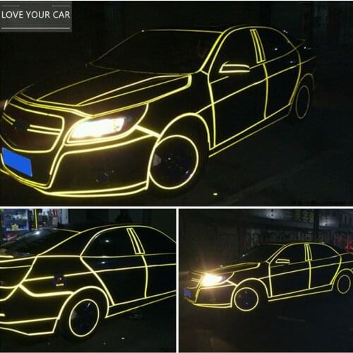 1cm*8m DIY Car Safety Reflective Body Tapes Decal Blue Red Yellow Cars Warning Reflective Sticker Strip Rim for Motocycle Truck