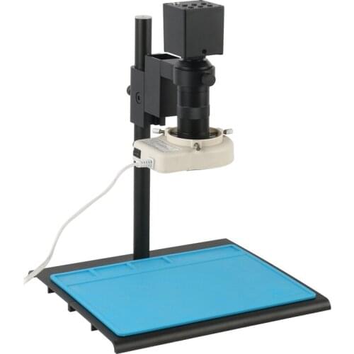 1080P 4K UHD Electronic Digital Industrial Video Microscope Camera 100X 180X C mount Lens 56 LED Ring Light For PCB Repair