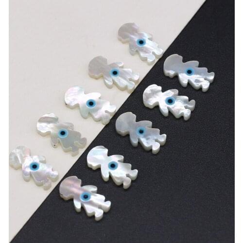 2pcs/lot Natural Freshwater Shell Beads Cute Villain Shape Shell Loose Beads for Making DIY Jewerly Necklace Gift 8x15mm