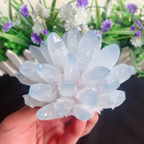 1pc Natural Crystals Blue Quartz Cluster Freeform Energy Reiki Stones Room Home Office Aquarium Decoration Accessories Gemstone